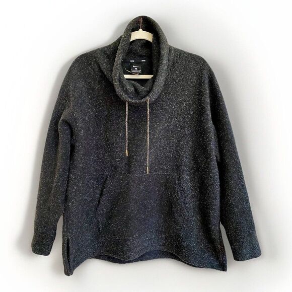 Nike Tops - Nike Sweater Womens S Grey Cowl‎ Neck Pullover Sweatshirt Gold Trim Tunic